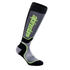 Alpinestars MX Plus sokken zwart-grijs-fluo geel