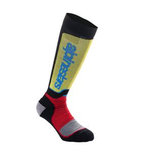 Alpinestars MX Plus Kids Sokken Zwart-Rood Fluo-Geel Fluo-Blauw