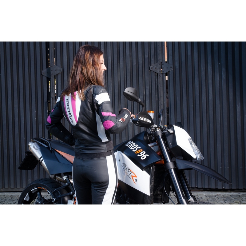 Damesjumpsuit Tschul 546 zwart-wit-roze uitverkoop