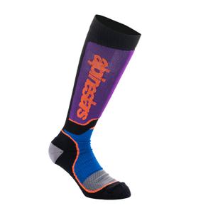 Alpinestars MX Plus Kids Sokken Zwart-Oranje-Paars-Blauw-Grijs