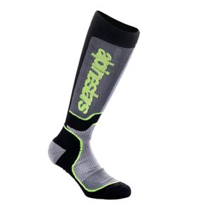 Alpinestars MX Plus Kids Sokken Zwart-Grijs-Fluo Geel