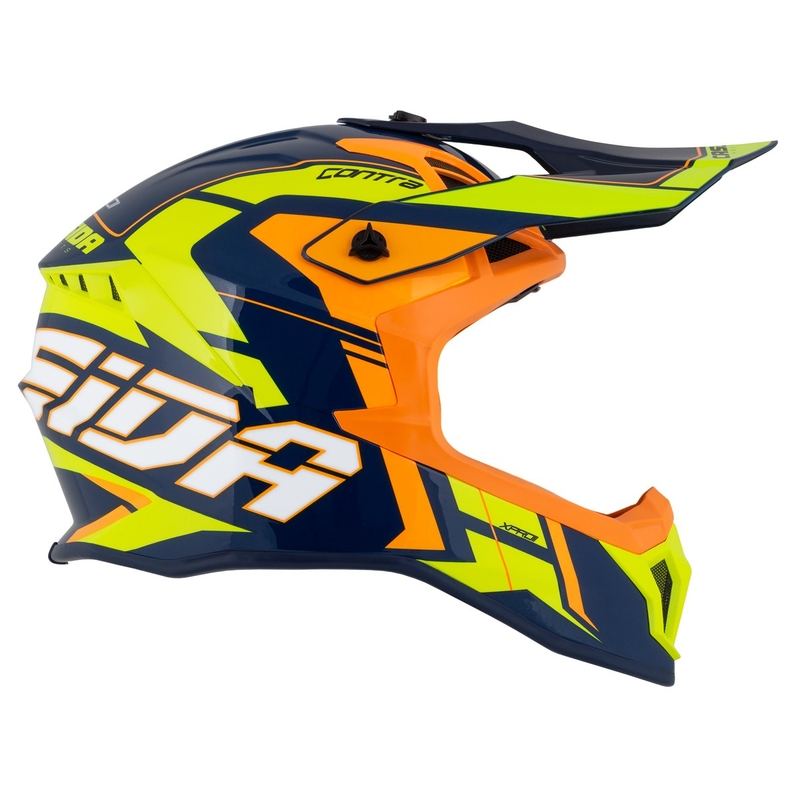 Cassida Cross Pro 2 Contra fluo geel-oranje-blauw motorcrosshelm