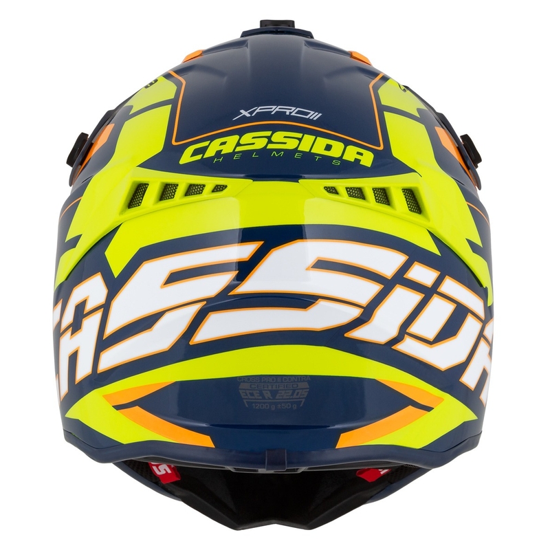 Cassida Cross Pro 2 Contra fluo geel-oranje-blauw motorcrosshelm