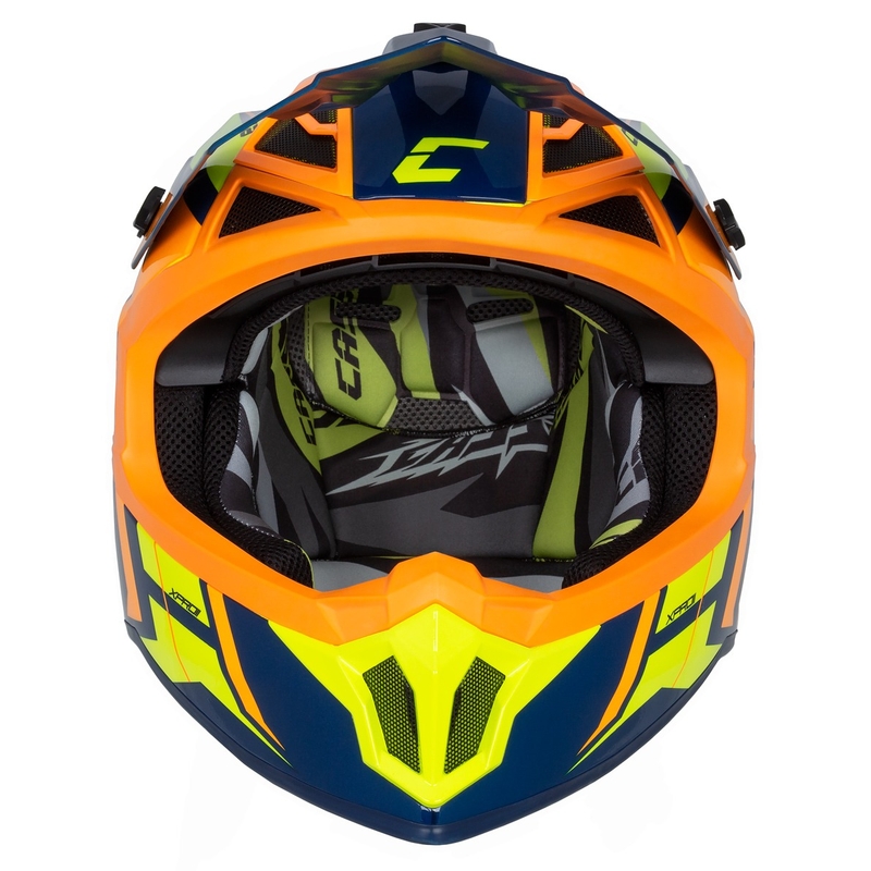 Cassida Cross Pro 2 Contra fluo geel-oranje-blauw motorcrosshelm