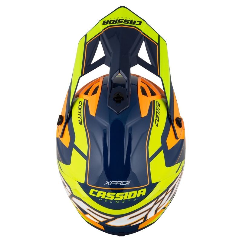 Cassida Cross Pro 2 Contra fluo geel-oranje-blauw motorcrosshelm
