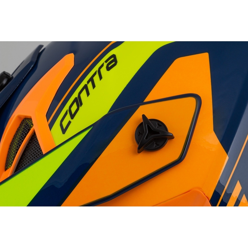 Cassida Cross Pro 2 Contra fluo geel-oranje-blauw motorcrosshelm
