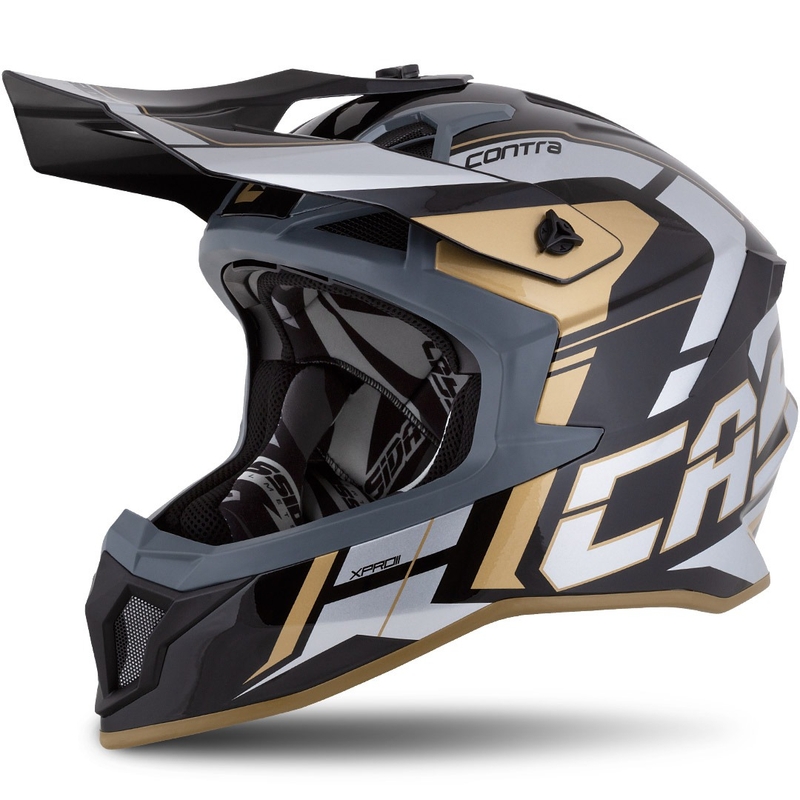 Cassida Cross Pro 2 Contra Motorcross Helm goud parel grijs-zwart
