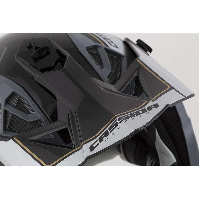 Cassida Cross Pro 2 Contra Motorcross Helm goud parel grijs-zwart