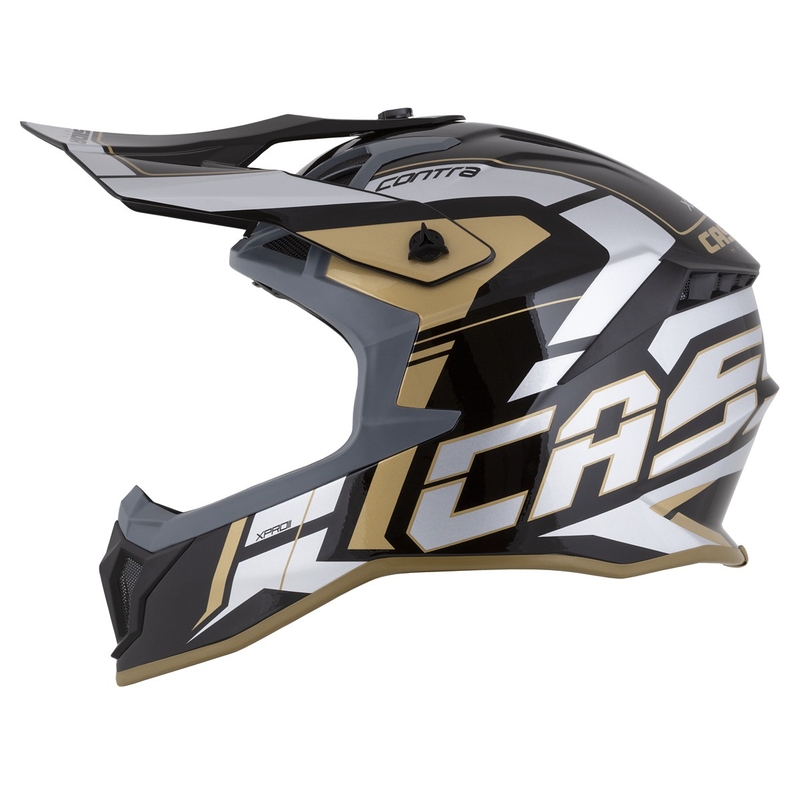 Cassida Cross Pro 2 Contra Motorcross Helm goud parel grijs-zwart