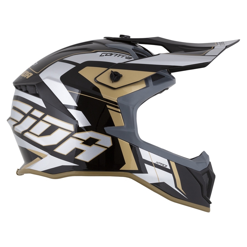 Cassida Cross Pro 2 Contra Motorcross Helm goud parel grijs-zwart