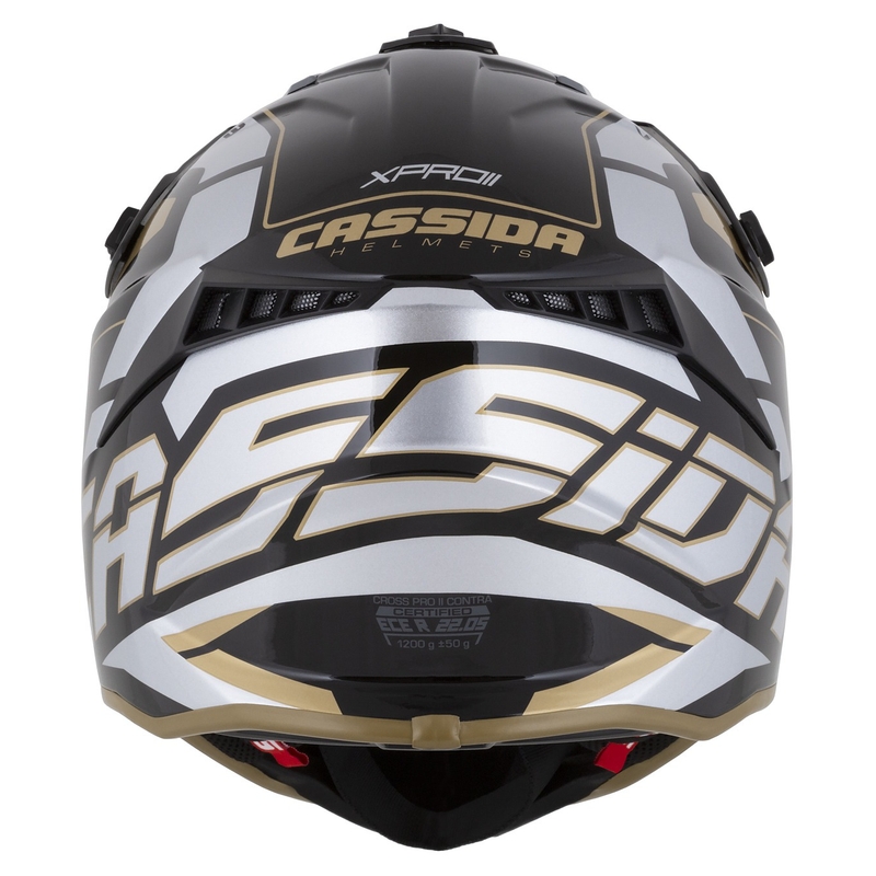 Cassida Cross Pro 2 Contra Motorcross Helm goud parel grijs-zwart
