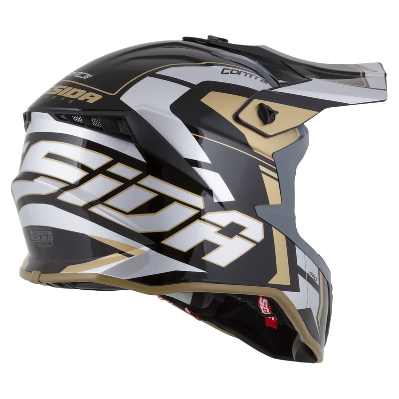 Cassida Cross Pro 2 Contra Motorcross Helm goud parel grijs-zwart