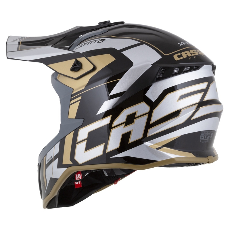 Cassida Cross Pro 2 Contra Motorcross Helm goud parel grijs-zwart