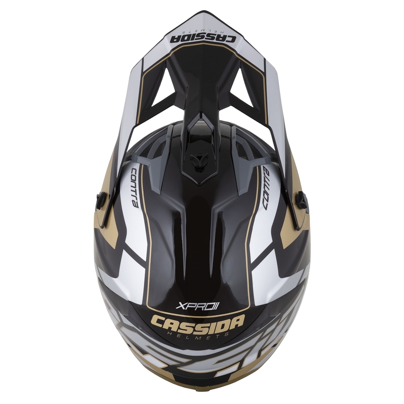 Cassida Cross Pro 2 Contra Motorcross Helm goud parel grijs-zwart