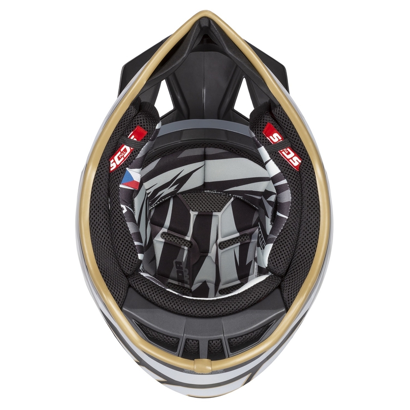 Cassida Cross Pro 2 Contra Motorcross Helm goud parel grijs-zwart