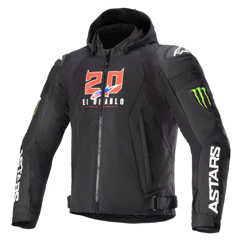 Alpinestars Zaca Air Monster FQ20 Zwart-Rood-Blauw-Wit-Groen Motorjack
