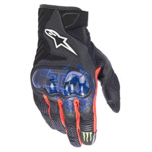 Alpinestars SMX-1 Air 2 Monster FQ20 Zwart-Rood-Blauw-Wit-Groen Motorhandschoenen