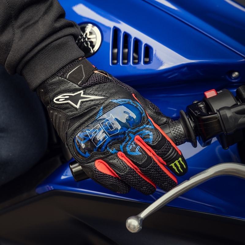 Alpinestars SMX-1 Air 2 Monster FQ20 Zwart-Rood-Blauw-Wit-Groen Motorhandschoenen