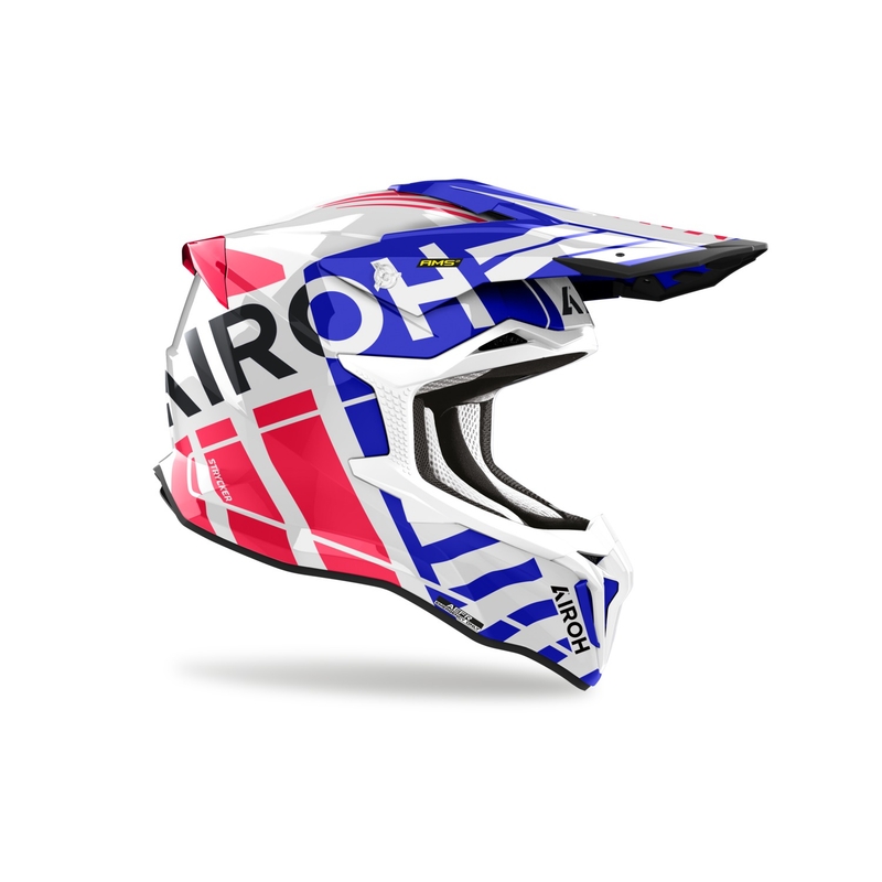 Motorcrosshelm Airoh Strycker Brave 2024 glanzend blauw-rood uitverkoop