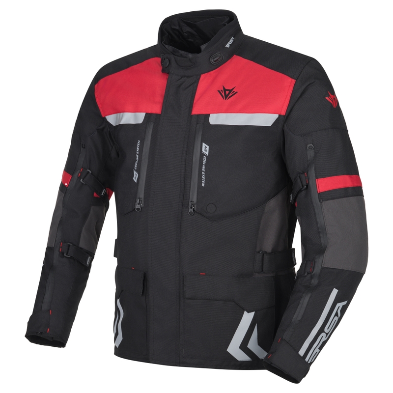 RSA Storm zwart-grijs-rode motorjas
