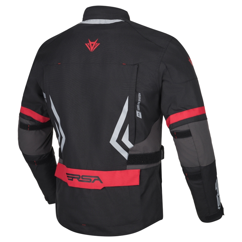 RSA Storm zwart-grijs-rode motorjas