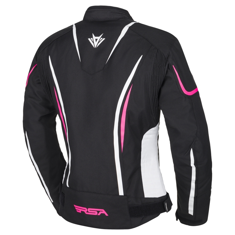 RSA Wasp motorjas voor dames, zwart-roze-wit