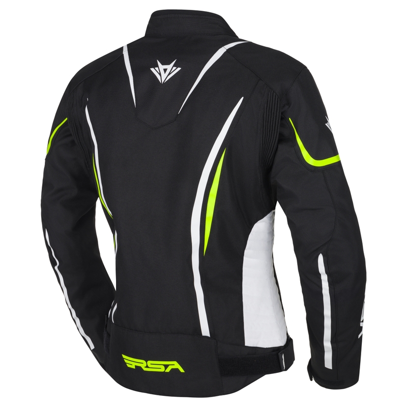 Dames RSA Wasp Zwart-Wit-Fluo Geel Motorjack