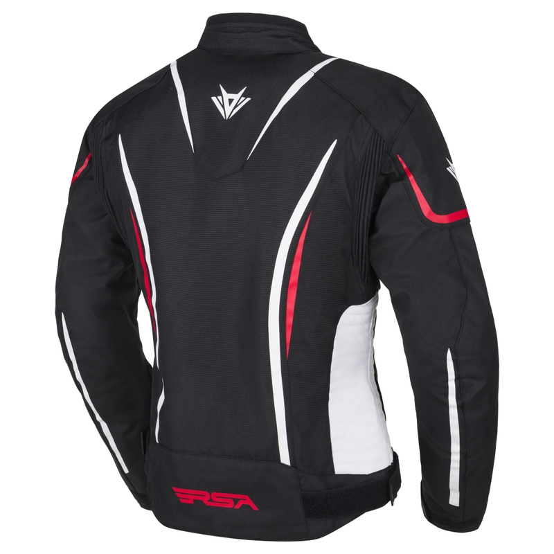 Dames RSA Wasp Zwart, Wit en Rood Motorjack