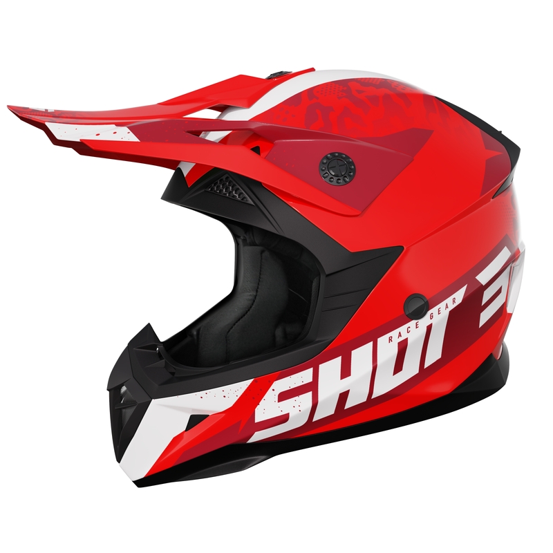 Kinder motorcrosshelm Shot Pulse Airfit glanzend rood uitverkoop