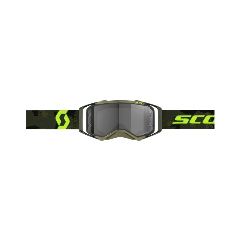 Motorcrossbril Scott Prospect LS khaki-fluogeel-lichtgrijs