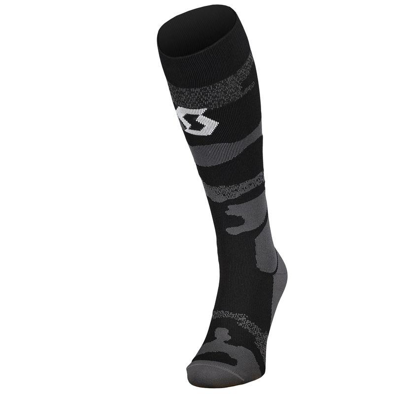 Sokken SCOTT MID LONG CAMO grijs en wit