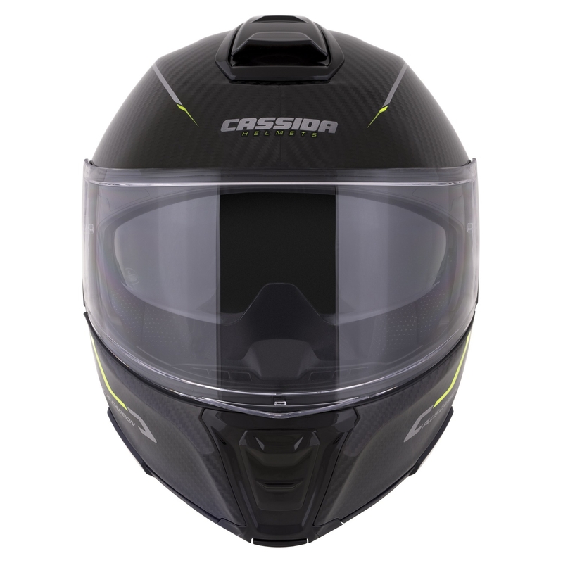 Cassida Modulo 2.1 Plus Carbon fluo geel-zilver-zwarte opklaphelm