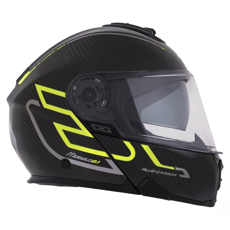 Cassida Modulo 2.1 Plus Carbon fluo geel-zilver-zwarte opklaphelm
