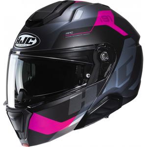 HJC i91 Carst MC8SF flip-up helm zwart en roze
