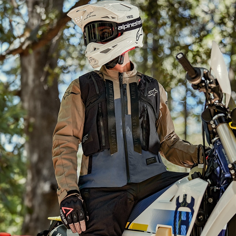Alpinestars Techdura zwart-bruin-donkerblauw motorjack