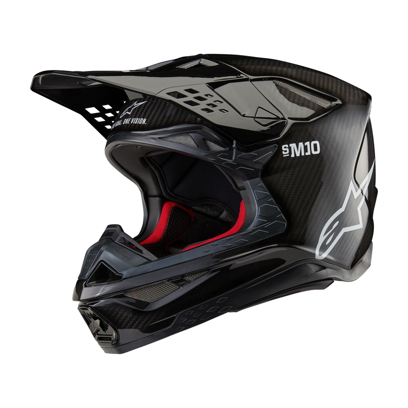 Alpinestars Supertech S-M10 Solid Gloss Carbon Motorcrosshelm