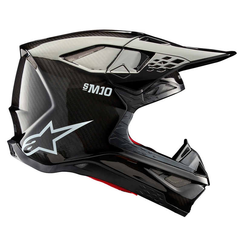 Alpinestars Supertech S-M10 Solid Gloss Carbon Motorcrosshelm