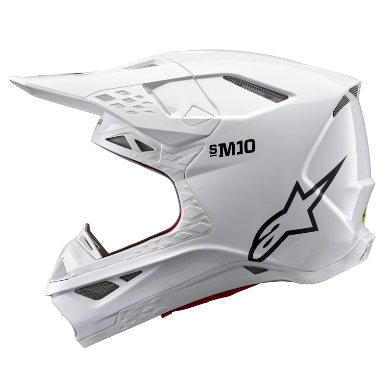 Alpinestars Supertech S-M10 Solid White Motorcross Helm