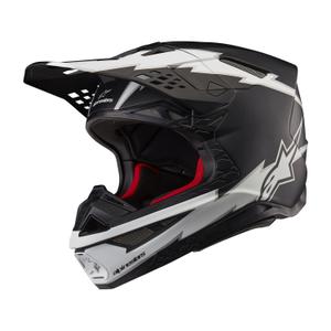 Alpinestars Supertech S-M10 Ampress motorcrosshelm mat zwart en wit