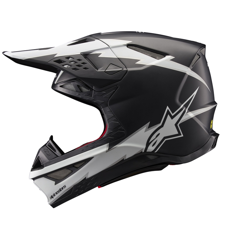 Alpinestars Supertech S-M10 Ampress motorcrosshelm mat zwart en wit