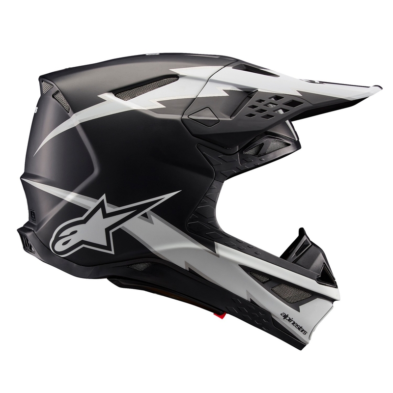 Alpinestars Supertech S-M10 Ampress motorcrosshelm mat zwart en wit