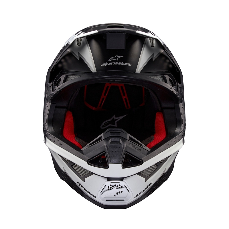 Alpinestars Supertech S-M10 Ampress motorcrosshelm mat zwart en wit