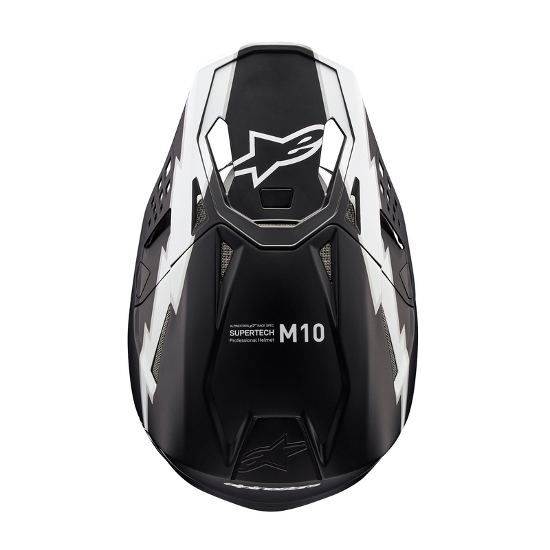 Alpinestars Supertech S-M10 Ampress motorcrosshelm mat zwart en wit