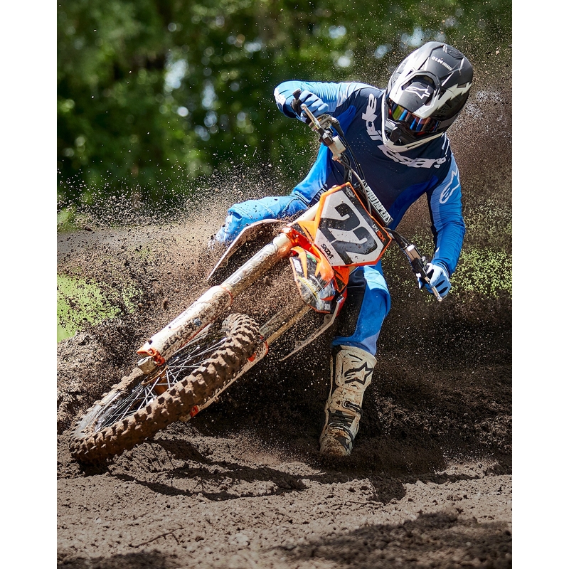 Alpinestars Supertech S-M10 Ampress motorcrosshelm mat zwart en wit