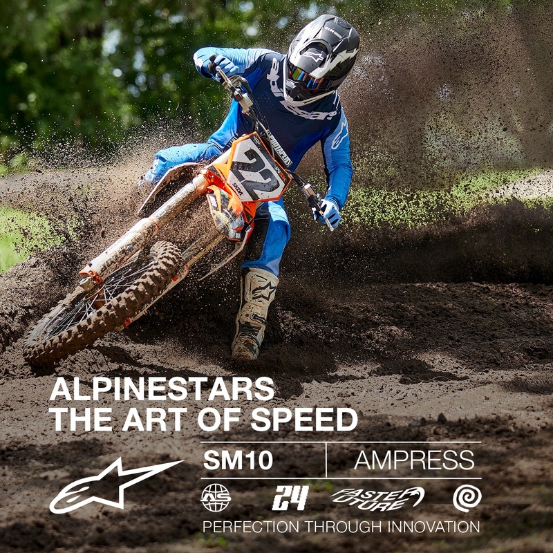 Alpinestars Supertech S-M10 Ampress motorcrosshelm mat zwart en wit