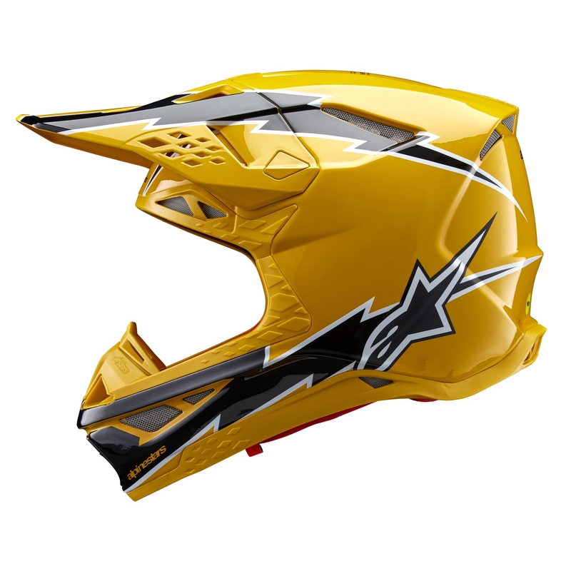 Alpinestars Supertech S-M10 Ampress Motorcross Helm Zwart en Geel