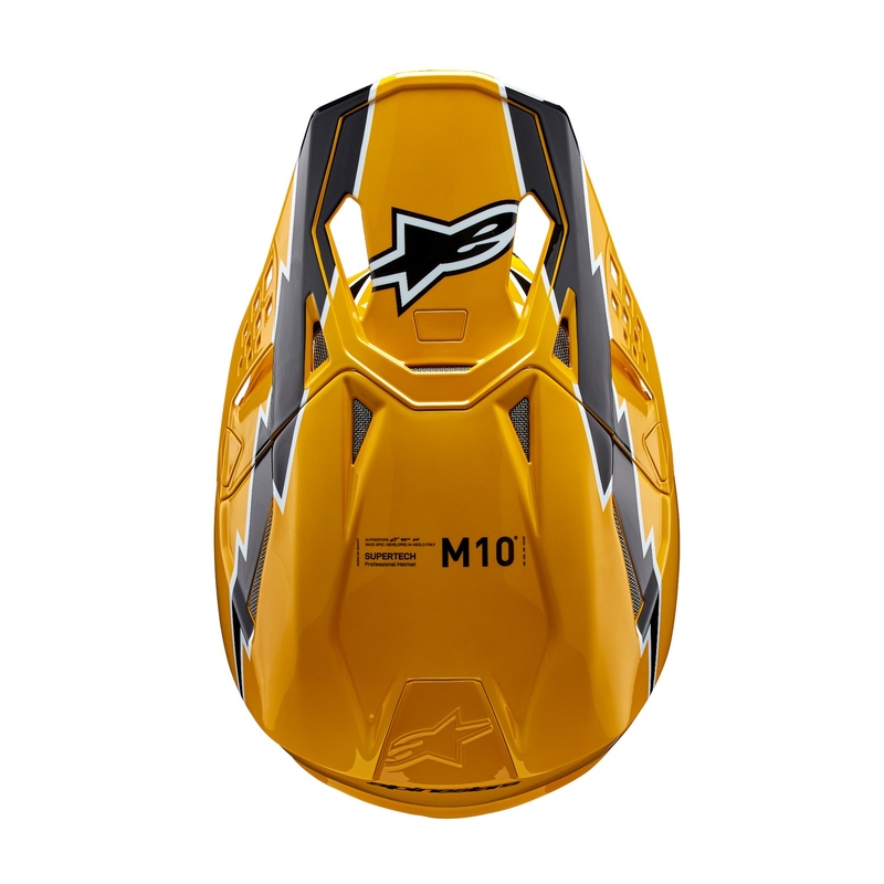 Alpinestars Supertech S-M10 Ampress Motorcross Helm Zwart en Geel