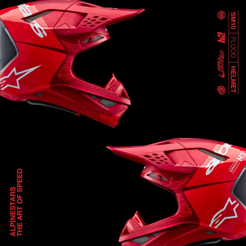Alpinestars Supertech S-M10 Flood motorcrosshelm mat fluorood