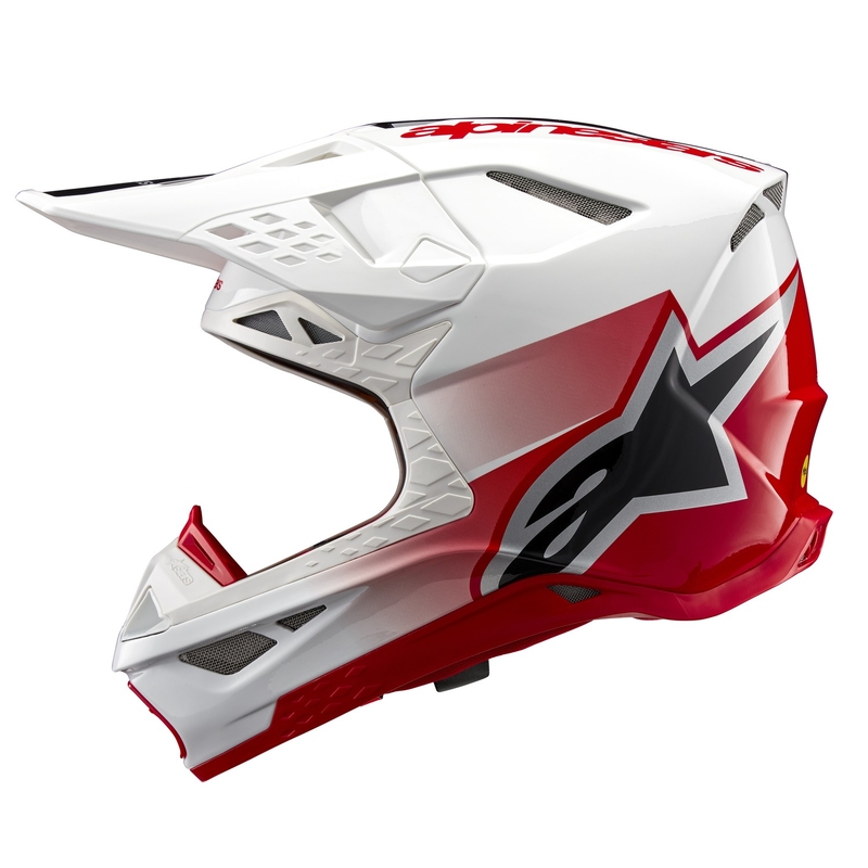 Alpinestars Supertech S-M10 Unite motorcrosshelm rood en wit