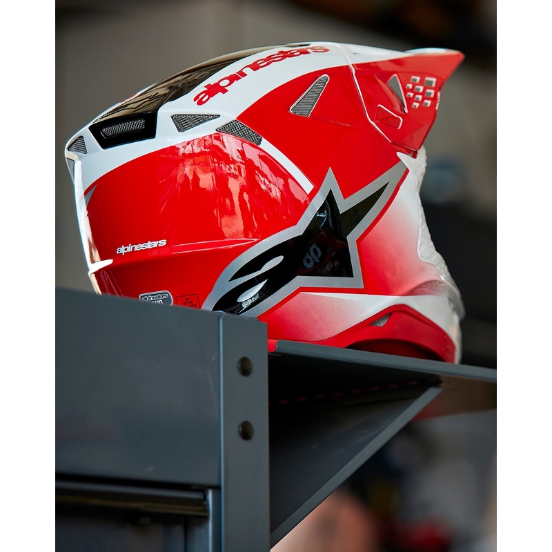 Alpinestars Supertech S-M10 Unite motorcrosshelm rood en wit